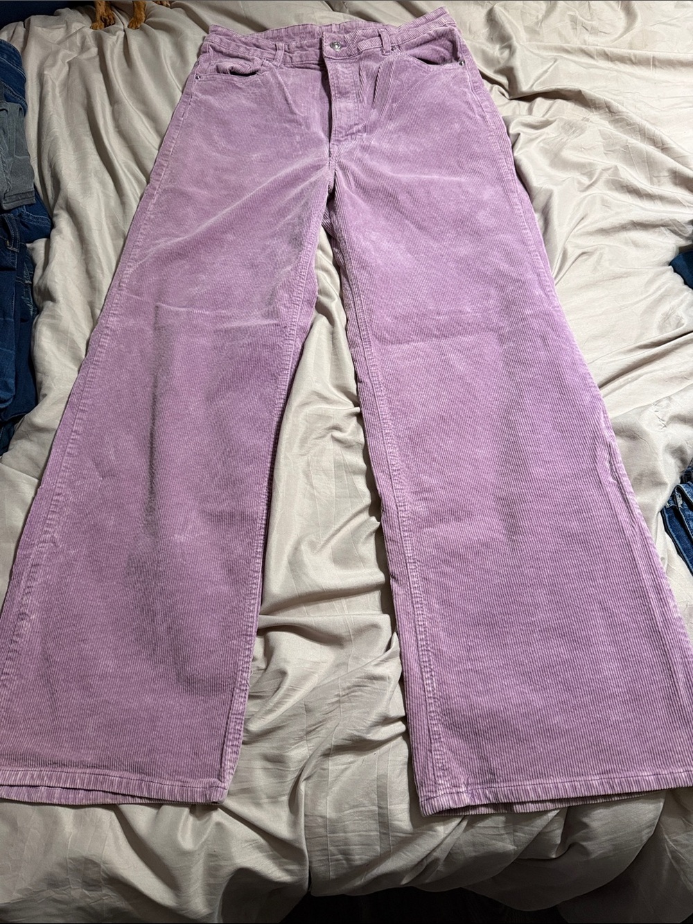 H&M Lilac Wide-Leg Corduroy Jeans